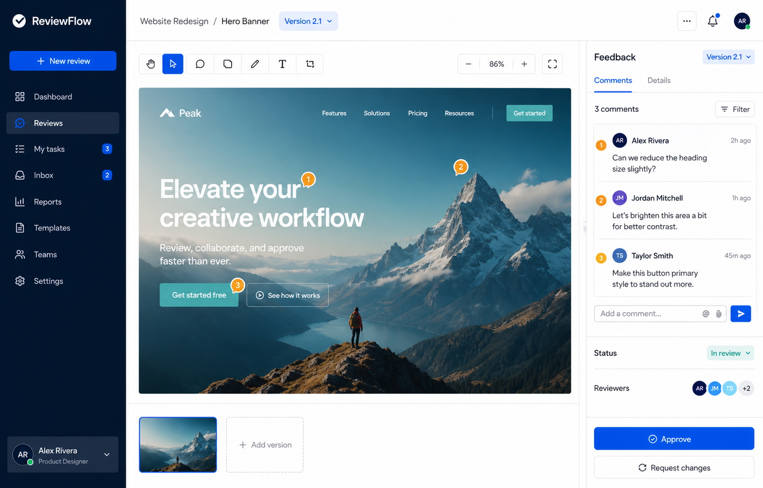 ReviewFlow feedback review preview